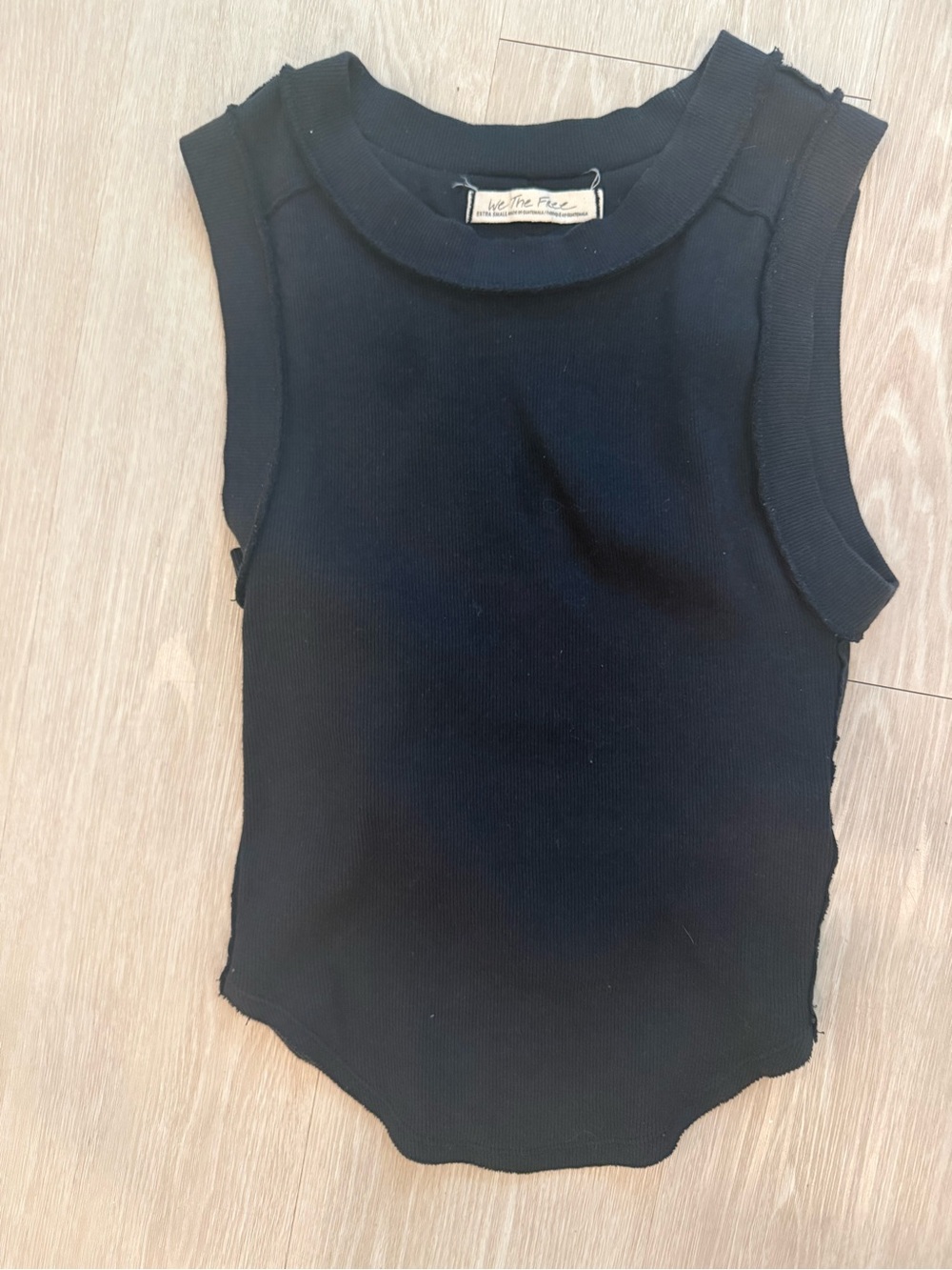 Free People Black Ribbed Sleeveless Bodysuit